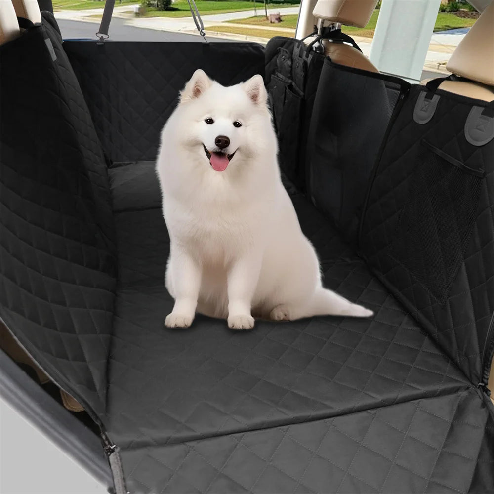 Waterproof Back Seat Extender Dog Car Seat Cover for Back Seat Bed with Mesh Window Storage Pocket Supports 220lbs Dog Hammock