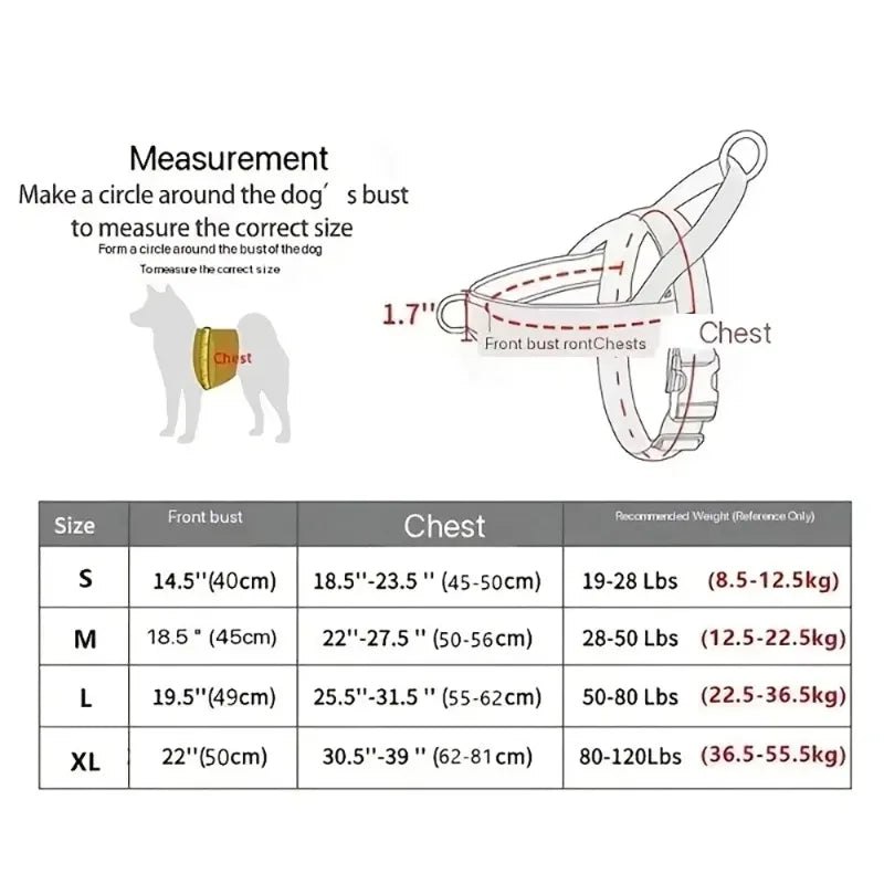 Tactical Anti-Pull Dog Harness - 1000D Nylon Adjustable for Large Dogs, Outdoor Training Vest with Handle & Reflective