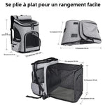 Foldable Expandable Pet Backpack Breathable Mesh Large Capacity for Cats Dogs Outdoor Travel Hiking Carrier shimendi Sécurité et Confort pour Chien chat| Shimendi