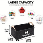 1pc Felt Pet Toy Box, Dog Toy Box, Storage Basket Chest Organizer For Organizing Pet Toys, Blankets, Leashes And Food - shimendi