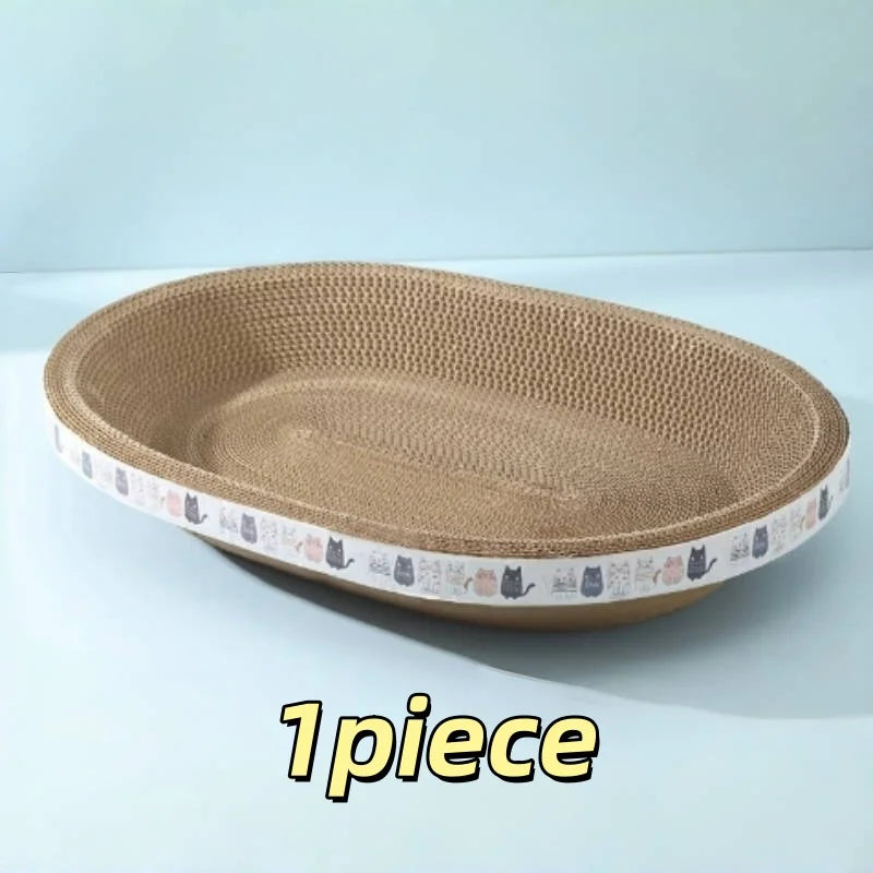 Corrugated Cat Scratcher Cat Scrapers Round Oval Grinding Claw Toys for Cats Wear-Resistant Cat Bed Nest Cat Accessories