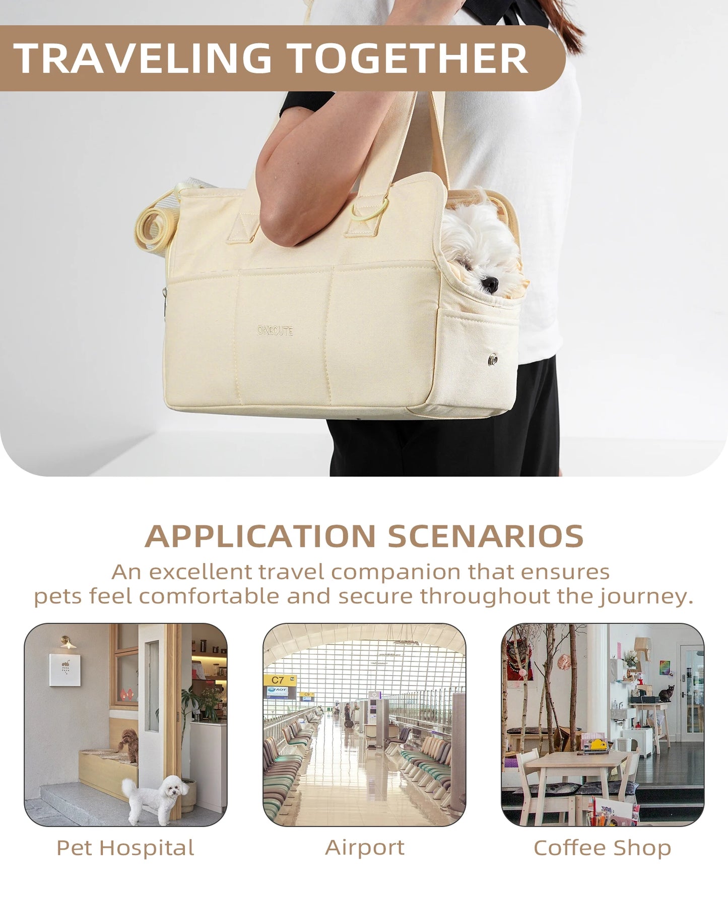 Portable Mesh Pet Carrier Shoulder Bag for Cats Small Dogs, Lightweight Soft-Sided Outdoor Travel Bag