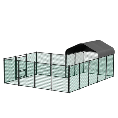 Heavy Duty XXL Chicken Run Coop Cage Walk In Coop Poultry Hen Rabbit Metal Kennel Hutch Pen with Waterproof UV Cover Outdoor