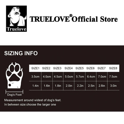 Truelove Dog Shoes for Large Medium Dog Boots & Paw Protectors for Winter Snowy Day Pavement Waterproof with TPR Sole TLS3963