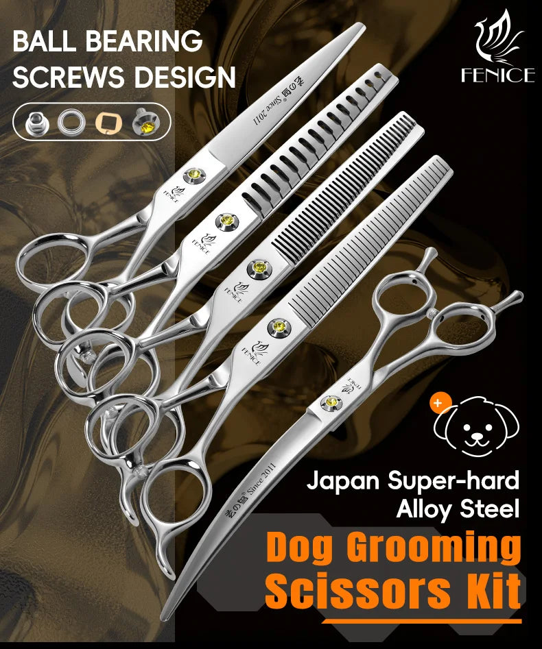 Fenice High-grade JP440C Alloy Steel 7.0/7.5 inch Pet Grooming Scissors Dog Hair Cutting Shears Tool for Pet Groomer Beautician
