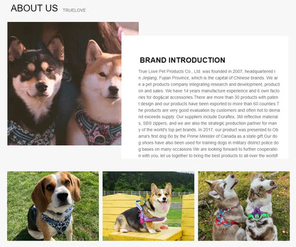 Truelove Pet Harness Small Medium Large Split Dog Fashion Outdoor Dropshipping