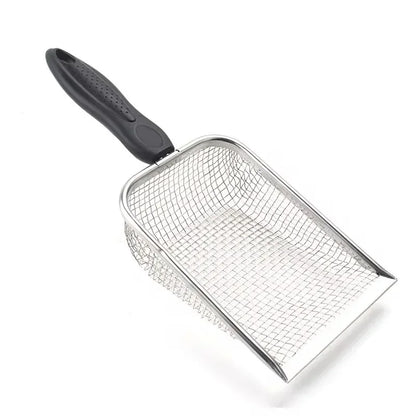 Cat Litter Scoop Fine Hole Stainless Steel Small Hole Cat Poop Shovel Tool Metal Dog Scoop Cleaning Brush AntiRust Litter Shovel