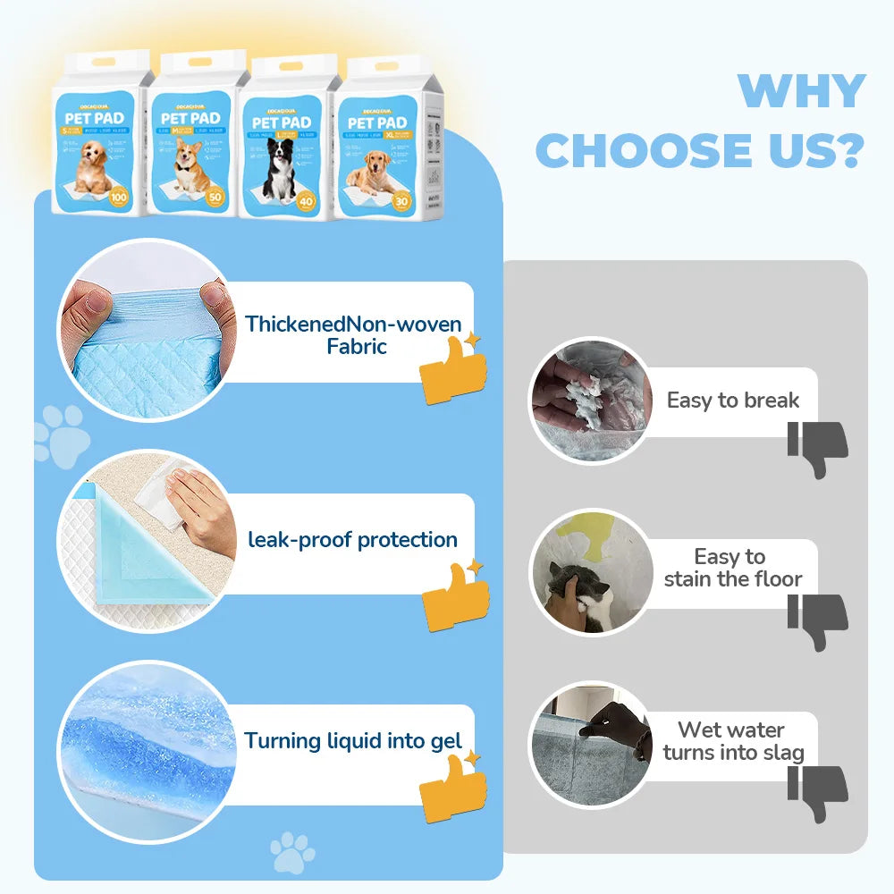 100/50/40/30Pcs Pet Urine Pads, Thickened Deodorizing Dog Urine Pads, Essential Diapers for Pets, Disposable Absorbent Pads, Dis