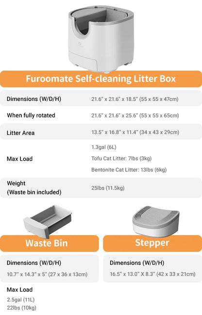 Self-Cleaning Cat Litter Box Open-Top Design with Advanced Safety Sensors Extra Large Capacity for Multi-Cat Homes Hassle-Free