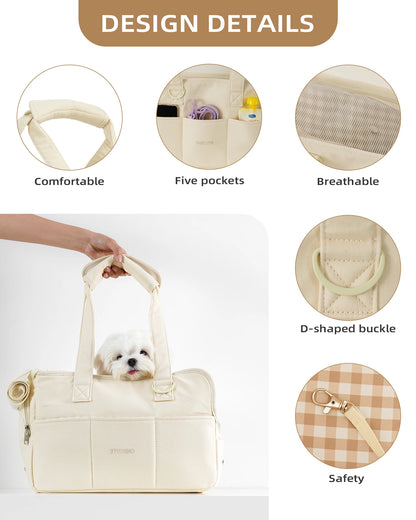 Portable Mesh Pet Carrier Shoulder Bag for Cats Small Dogs, Lightweight Soft-Sided Outdoor Travel Bag