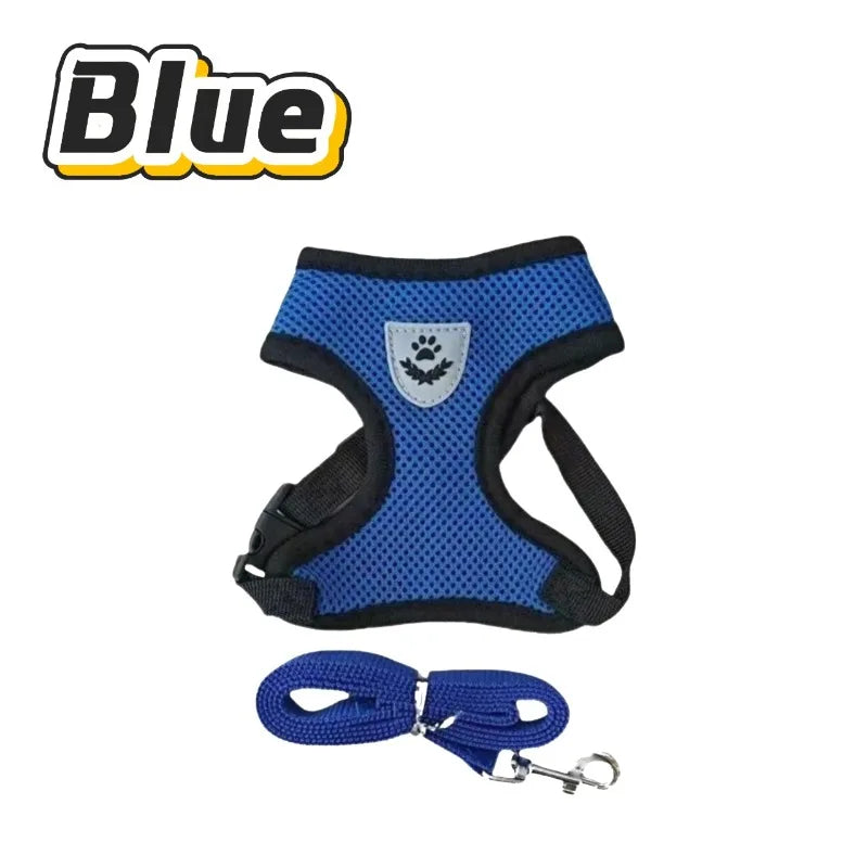 Cat Harness Vest Walking Lead Leash for Puppy Dogs Collar Polyester Adjustable Mesh Dog Harness for Small Medium Pet Accessories