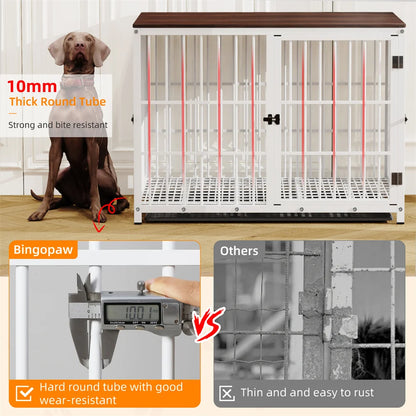 Large Wooden Dog Crate Indoor Furniture Style Elevated Pet
