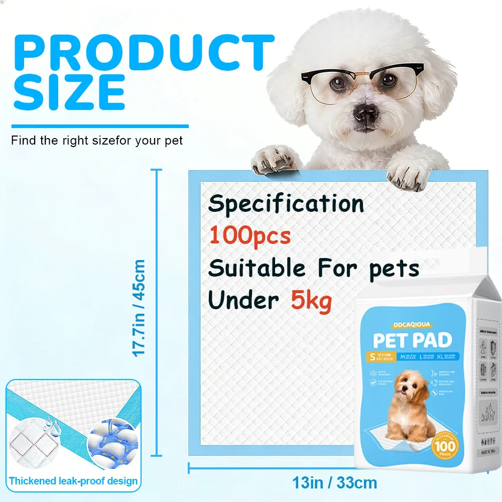 100/50/40/30 Pieces of Pet Pee Pads, Thickened and Deodorizing Dog Pee Pads, Essential for Dog Training, Highly Absorbent Disposable Pads, Dog Training Pads, Suitable as a Gift.