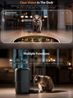Automatic Cat Feeder Camera Pet Smart Cat Food Kibble Dispenser 2.4G/5GWiFi Tuya APP Control Auto Feeder For Cat Dog Accessories - shimendi