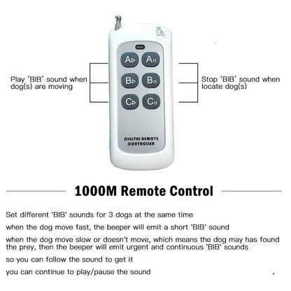 Hunting Dog Beeper Collars Waterproof Dog Training Collar 8 Built-In Beeper Sound Dog Tracker Collars Control up to 1000Meters