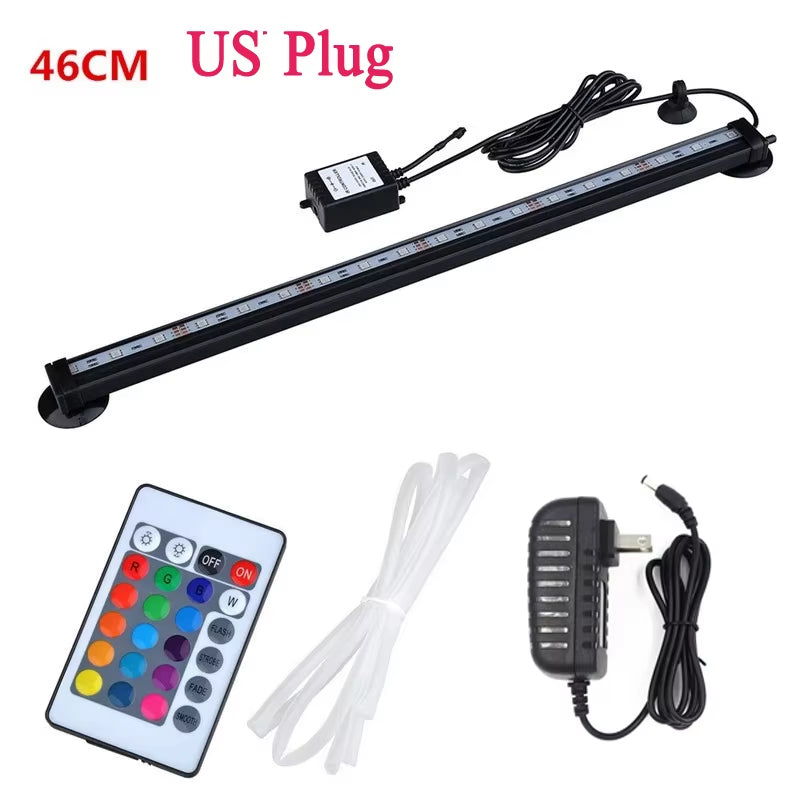 Aquarium Light LED Air Bubble Aquarium Lamp Underwater Submersible Fish Tank Light Color Changing Making Oxygen for Fish Tank