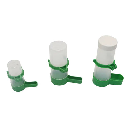Pet Bird Automatic Drink Water Feeding Parrot Bird Drinker Feeder Watering Plastic with Clip for Aviary Budgie Cockatiel 1 Set