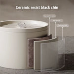 1L Electric Ceramic Water Fountain for Cats and Dogs, Automatic Cat Water Dispenser, Pet Bowl